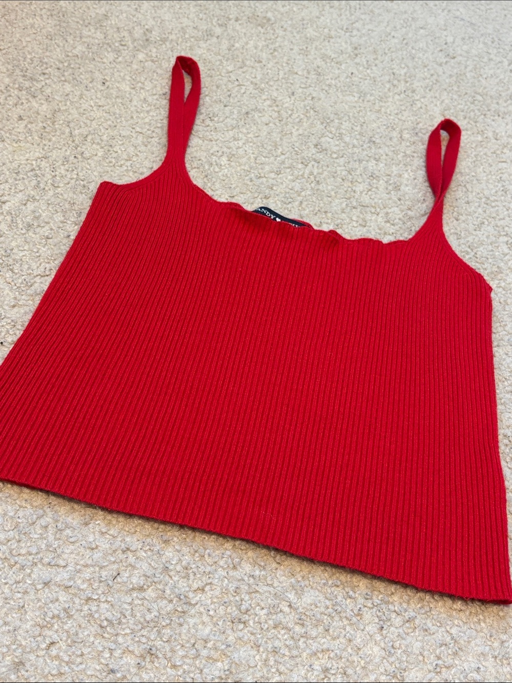 Brandy Melville Red Ribbed Cami Tank